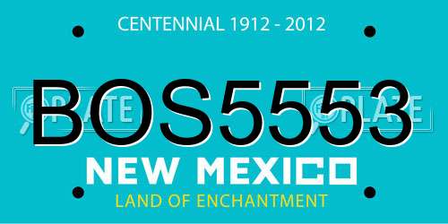 BOS5553 New Mexico License Plate