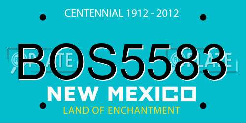 BOS5583 New Mexico License Plate