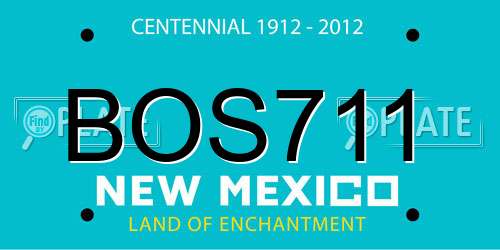 BOS711 New Mexico License Plate