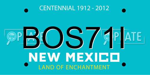 BOS71I New Mexico License Plate