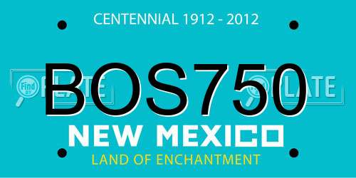 BOS750 New Mexico License Plate