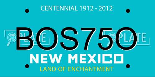 BOS75O New Mexico License Plate