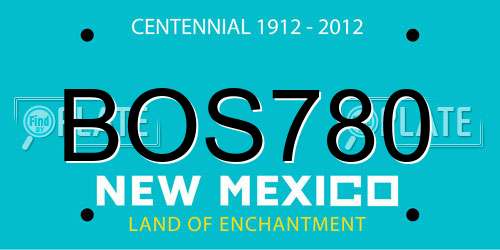 BOS780 New Mexico License Plate
