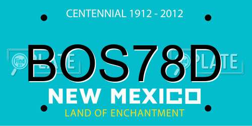BOS78D New Mexico License Plate
