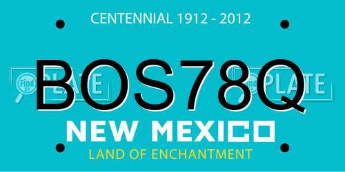 BOS78Q New Mexico License Plate