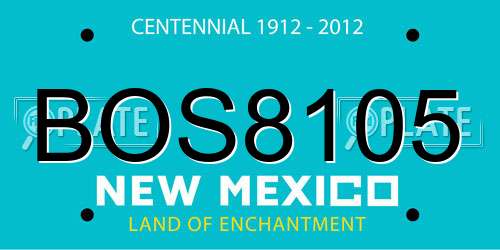 BOS8105 New Mexico License Plate