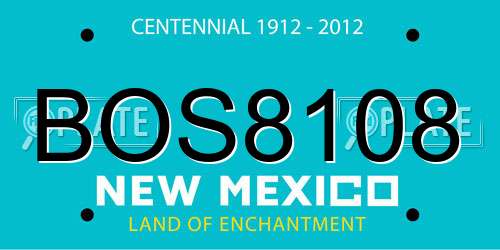 BOS8108 New Mexico License Plate
