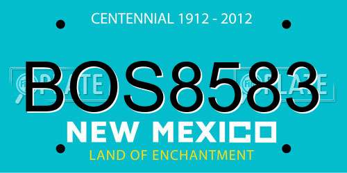 BOS8583 New Mexico License Plate