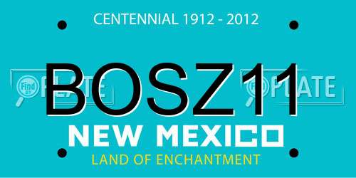 BOSZ11 New Mexico License Plate