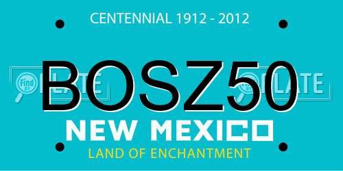 BOSZ50 New Mexico License Plate