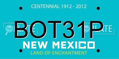 BOT31P New Mexico License Plate