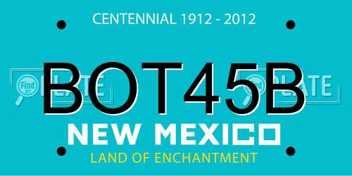 BOT45B New Mexico License Plate
