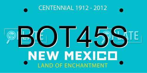 BOT45S New Mexico License Plate