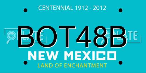 BOT48B New Mexico License Plate