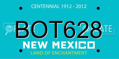 BOT628 New Mexico License Plate