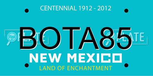 BOTA85 New Mexico License Plate