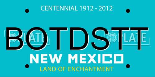 BOTDSTT New Mexico License Plate