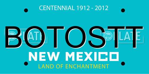 BOTOSTT New Mexico License Plate