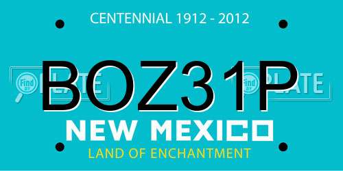 BOZ31P New Mexico License Plate