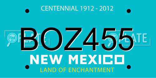 BOZ455 New Mexico License Plate