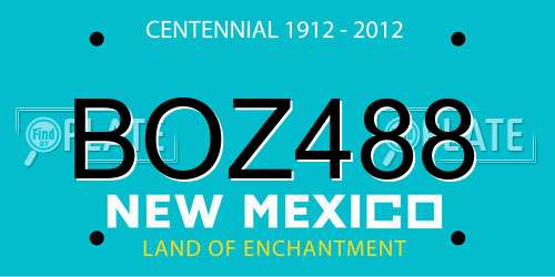 BOZ488 New Mexico License Plate