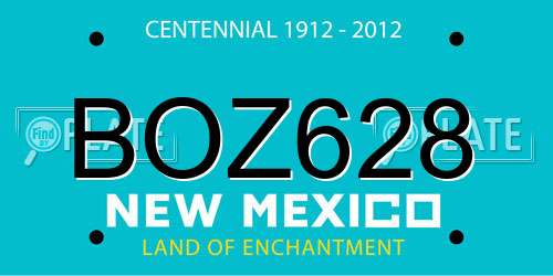 BOZ628 New Mexico License Plate