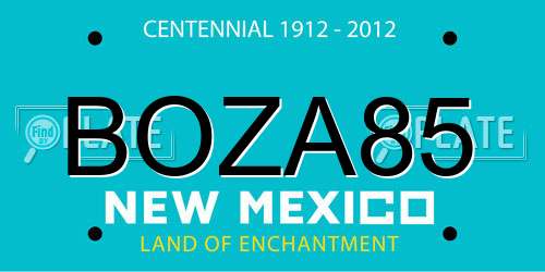 BOZA85 New Mexico License Plate