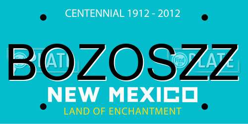 BOZOSZZ New Mexico License Plate