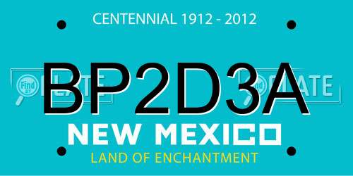 BP2D3A New Mexico License Plate
