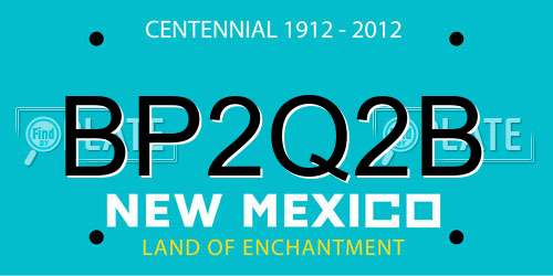 BP2Q2B New Mexico License Plate