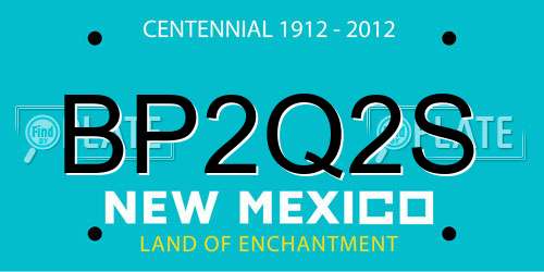 BP2Q2S New Mexico License Plate