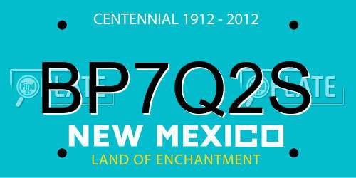 BP7Q2S New Mexico License Plate