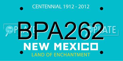 BPA262 New Mexico License Plate