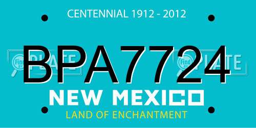 BPA7724 New Mexico License Plate