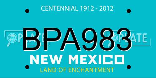 BPA983 New Mexico License Plate