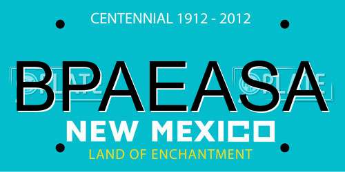 BPAEASA New Mexico License Plate