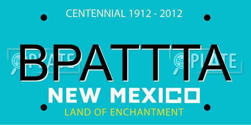 BPATTTA New Mexico License Plate