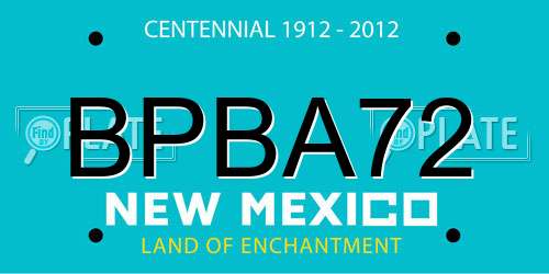 BPBA72 New Mexico License Plate