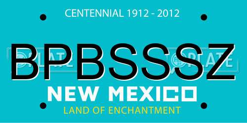 BPBSSSZ New Mexico License Plate