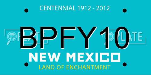 BPFY10 New Mexico License Plate