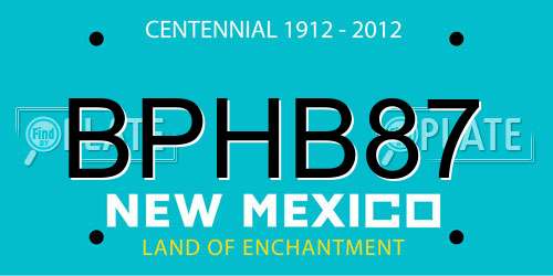 BPHB87 New Mexico License Plate
