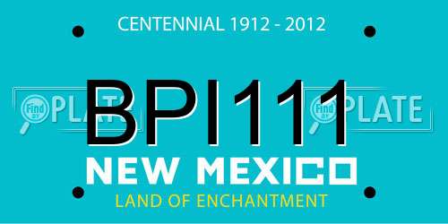 BPI111 New Mexico License Plate