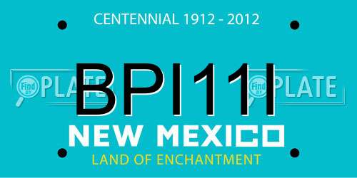 BPI11I New Mexico License Plate