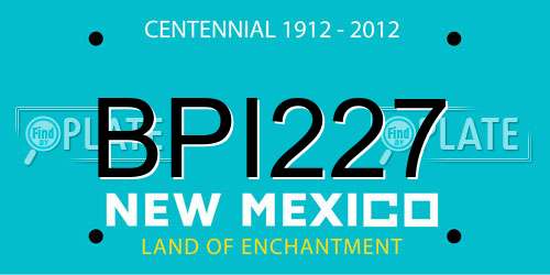 BPI227 New Mexico License Plate
