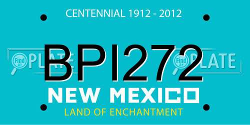 BPI272 New Mexico License Plate