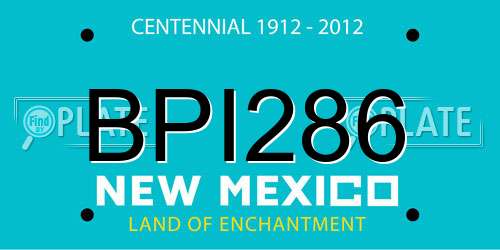 BPI286 New Mexico License Plate