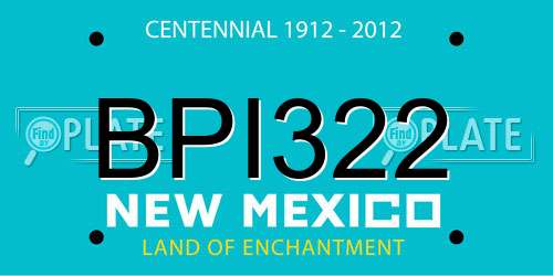 BPI322 New Mexico License Plate