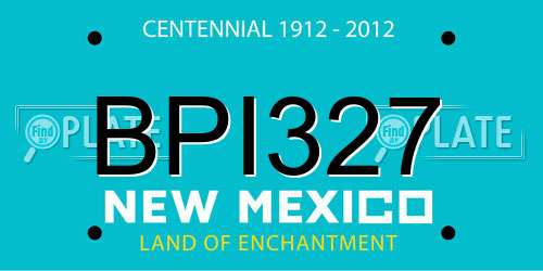 BPI327 New Mexico License Plate