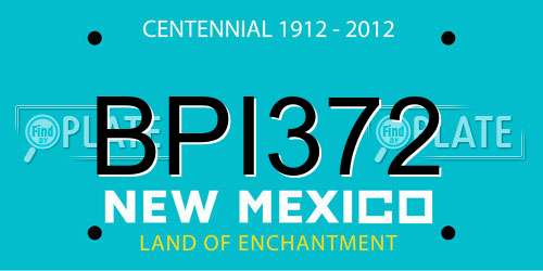 BPI372 New Mexico License Plate