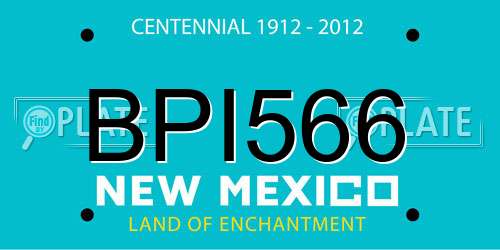 BPI566 New Mexico License Plate